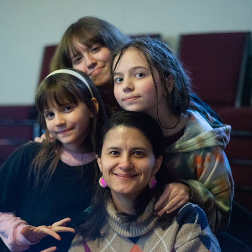 Mom with three girls